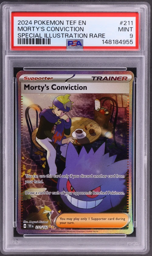 2024 Pokemon Tef En-Temporal Forces #211 Morty's Conviction Special Illustration Rare