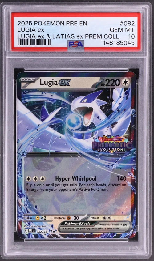 2025 Pokemon Pre En-Prismatic Evolutions #082 Lugia Ex Lugia Ex & Latias Ex Premium Collection