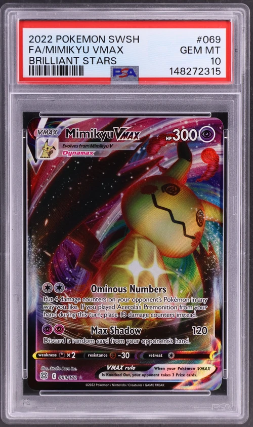 2022 Pokemon Sword & Shield Brilliant Stars #069 Full Art / Mimikyu Vmax