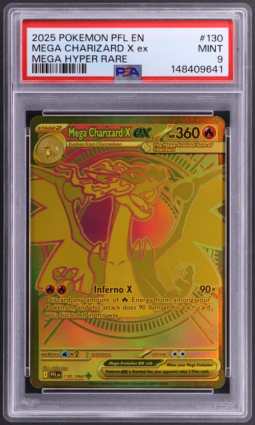 2025 Pokemon Pfl En-Phantasmal Flames #130 Mega Charizard X Ex Mega Hyper Rare