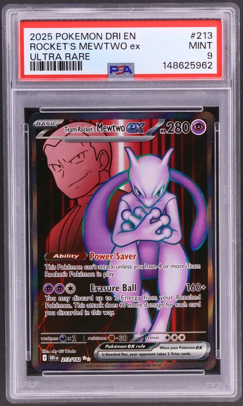 2025 Pokemon Dri En-Destined Rivals #213 Team Rocket's Mewtwo Ex Ultra Rare