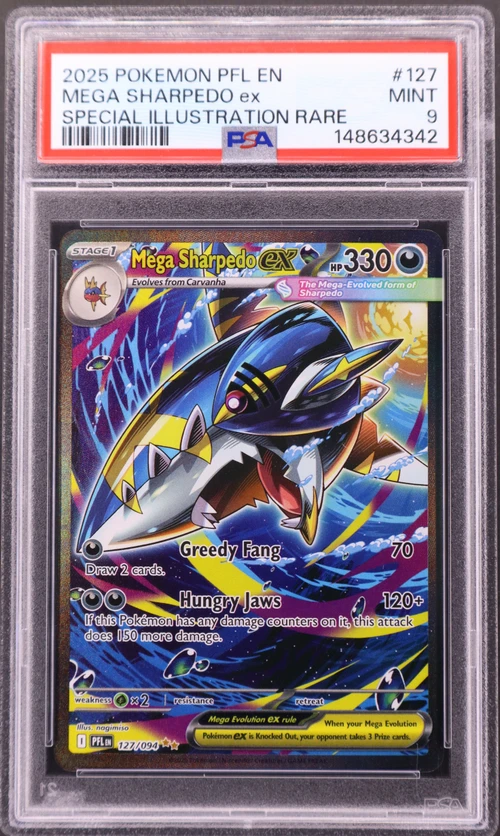 2025 Pokemon Pfl En-Phantasmal Flames #127 Mega Sharpedo Ex Special Illustration Rare