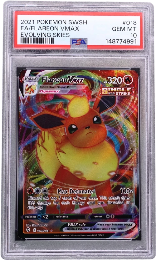 2021 Pokemon Sword & Shield Evolving Skies #018 Full Art / Flareon Vmax