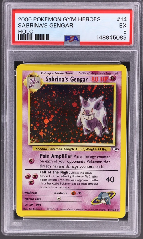 2000 Pokemon Gym Heroes #14 Sabrina's Gengar Holo