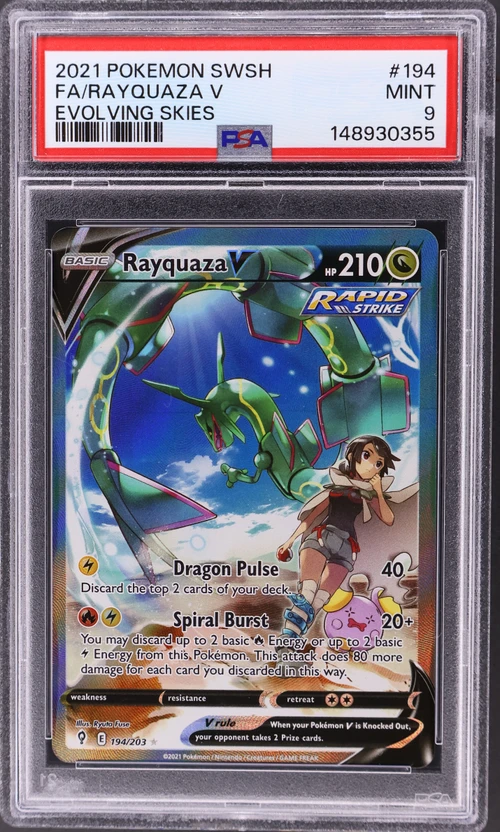 2021 Pokemon Sword & Shield Evolving Skies #194 Full Art / Rayquaza V
