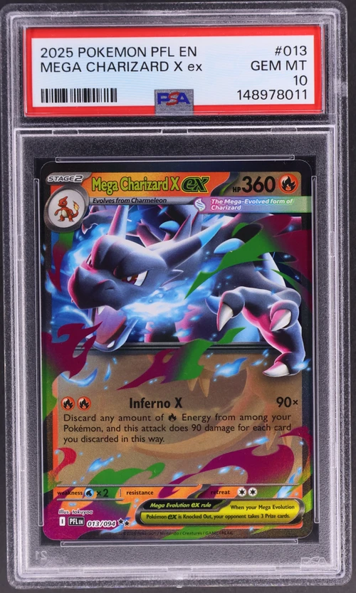 2025 Pokemon Pfl En-Phantasmal Flames #013 Mega Charizard X Ex