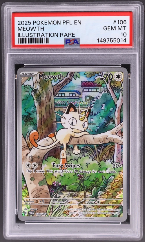 2025 Pokemon Pfl En-Phantasmal Flames #106 Meowth Illustration Rare