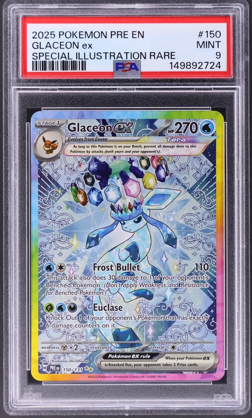 2025 Pokemon Pre En-Prismatic Evolutions #150 Glaceon Ex Special Illustration Rare