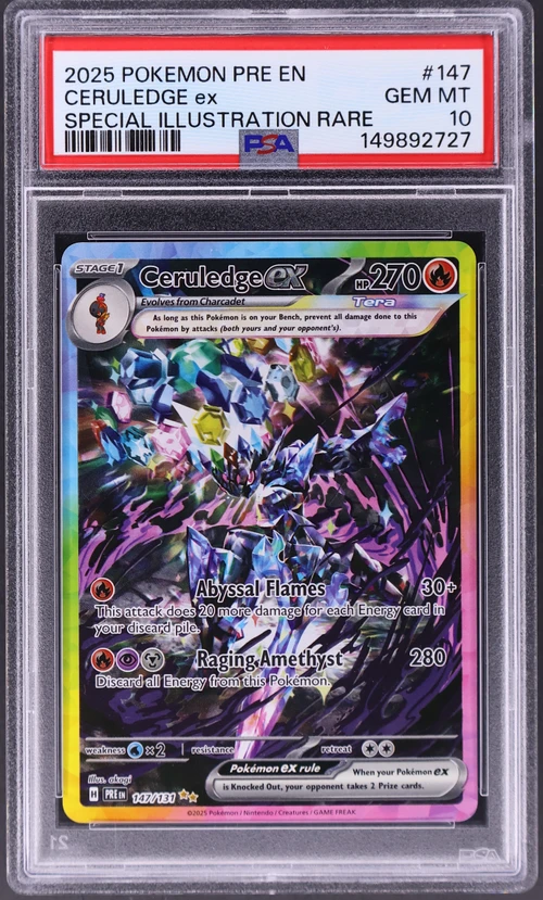 2025 Pokemon Pre En-Prismatic Evolutions #147 Ceruledge Ex Special Illustration Rare