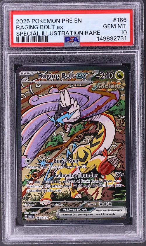 2025 Pokemon Pre En-Prismatic Evolutions #166 Raging Bolt Ex Special Illustration Rare