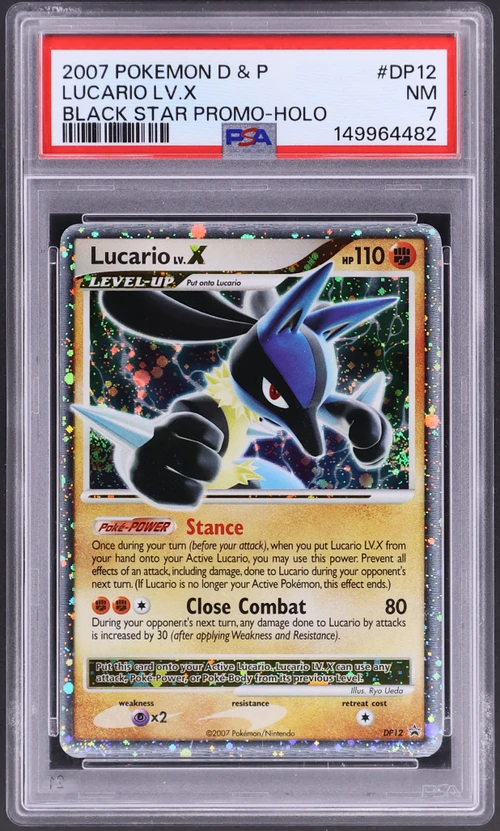 2007 Pokemon Diamond & Pearl Black Star Promo #DP12 Lucario Lv.x Holo