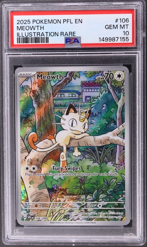 2025 Pokemon Pfl En-Phantasmal Flames #106 Meowth Illustration Rare