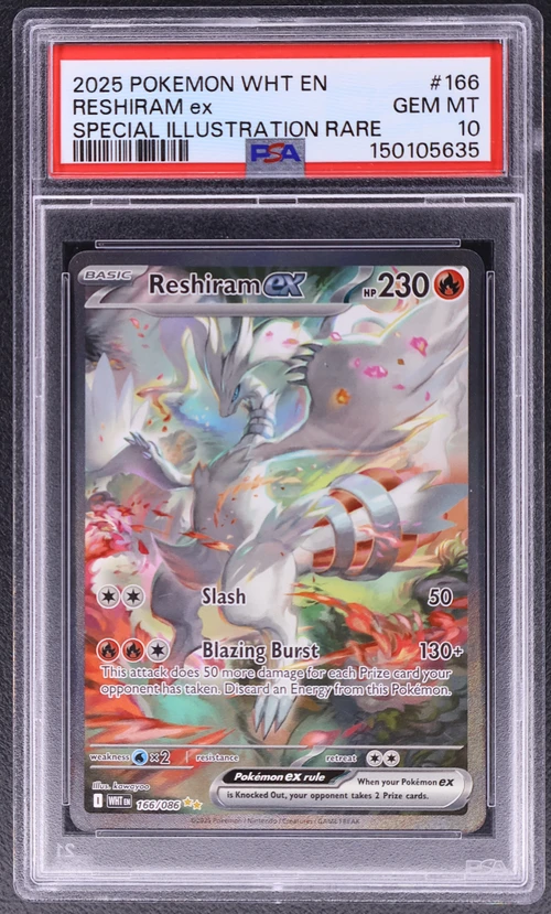 2025 Pokemon Wht En-White Flare #166 Reshiram Ex Special Illustration Rare