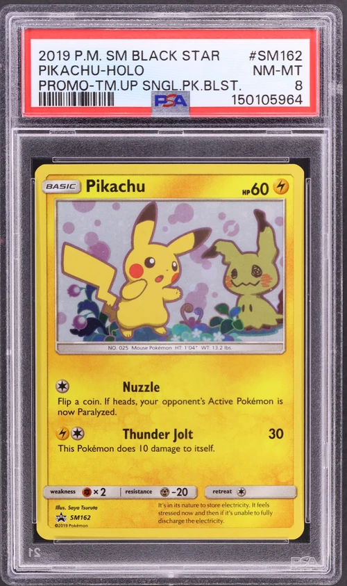 2019 Pokemon Sm Black Star Promo #SM162 Pikachu-Holo Team up Single Pack Blisters