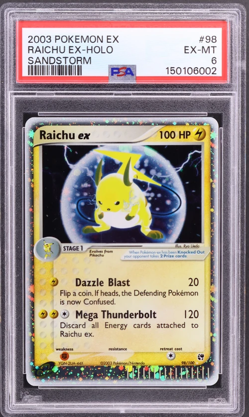 2003 Pokemon Ex Sandstorm #98 Raichu Ex-Holo