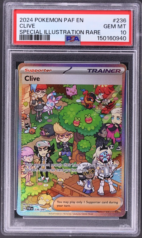 2024 Pokemon Paf En-Paldean Fates #236 Clive Special Illustration Rare