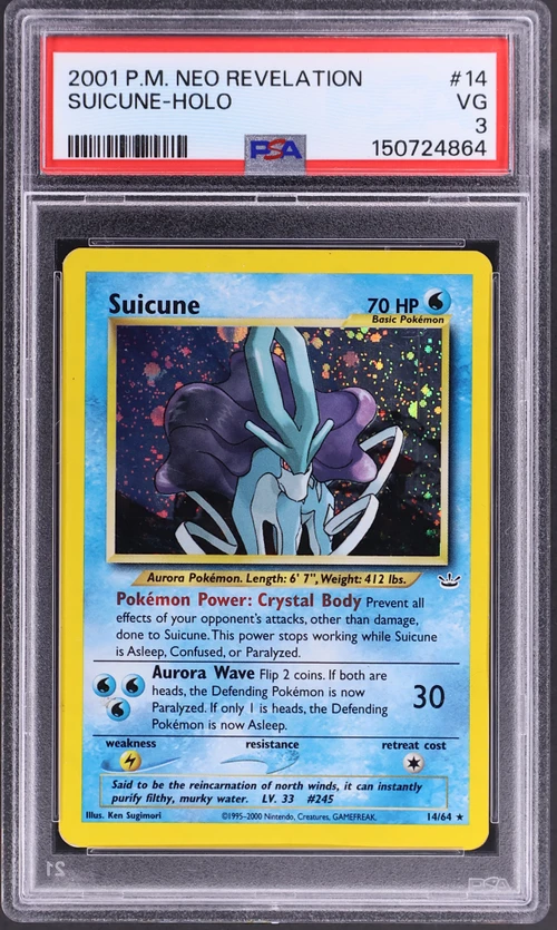 2001 Pokemon Neo Revelation #14 Suicune-Holo