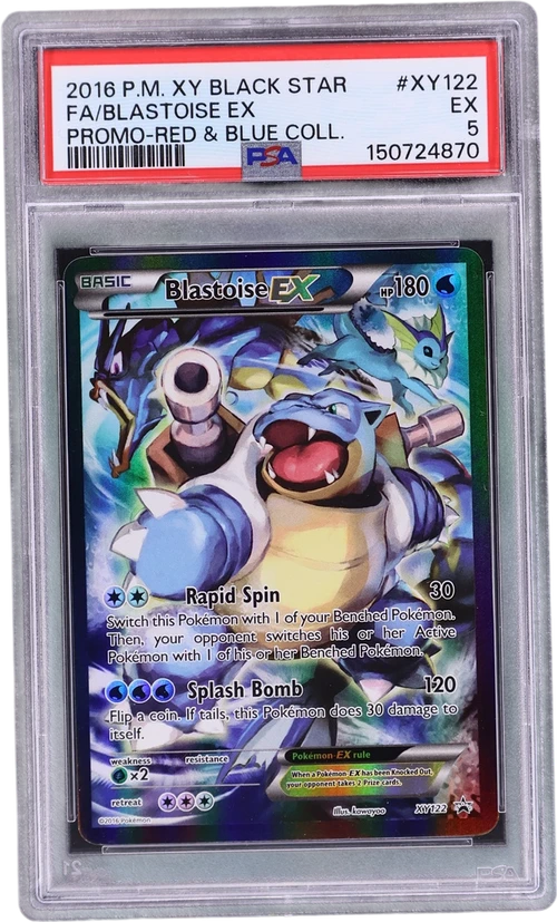 2016 Pokemon Xy Black Star Promo #XY122 Full Art / Blastoise Ex Red & Blue Collection