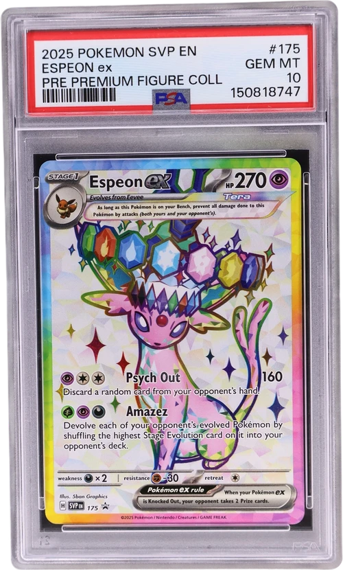 2025 Pokemon Svp En-Sv Black Star Promo #175 Espeon Ex Prismatic Evolutions Premium Figure Collection