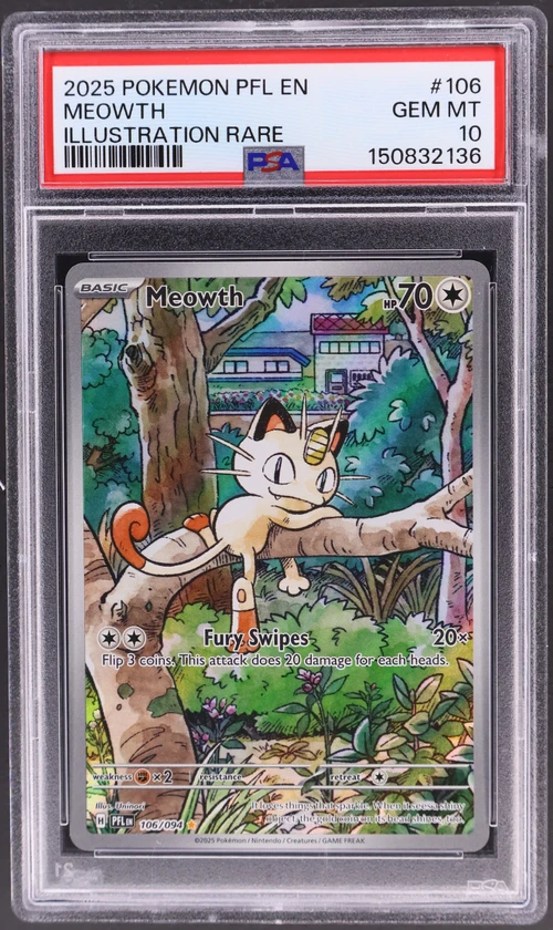 2025 Pokemon Pfl En-Phantasmal Flames #106 Meowth Illustration Rare