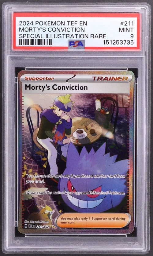2024 Pokemon Tef En-Temporal Forces #211 Morty's Conviction Special Illustration Rare