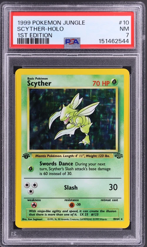 1999 Pokemon Jungle #10 Scyther-Holo 1st Edition