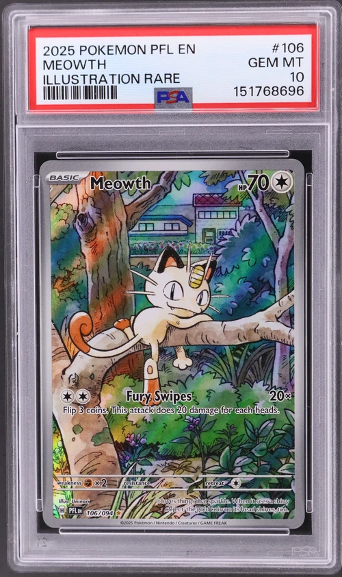 2025 Pokemon Pfl En-Phantasmal Flames #106 Meowth Illustration Rare