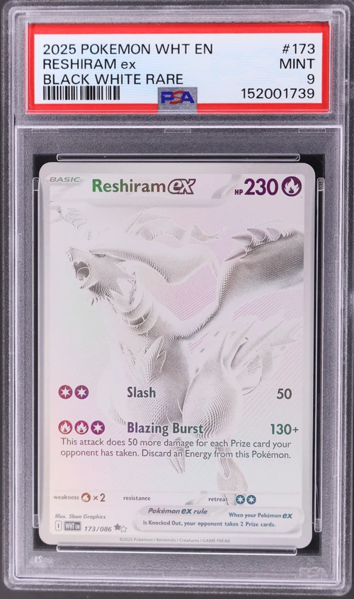 2025 Pokemon Wht En-White Flare #173 Reshiram Ex Black White Rare