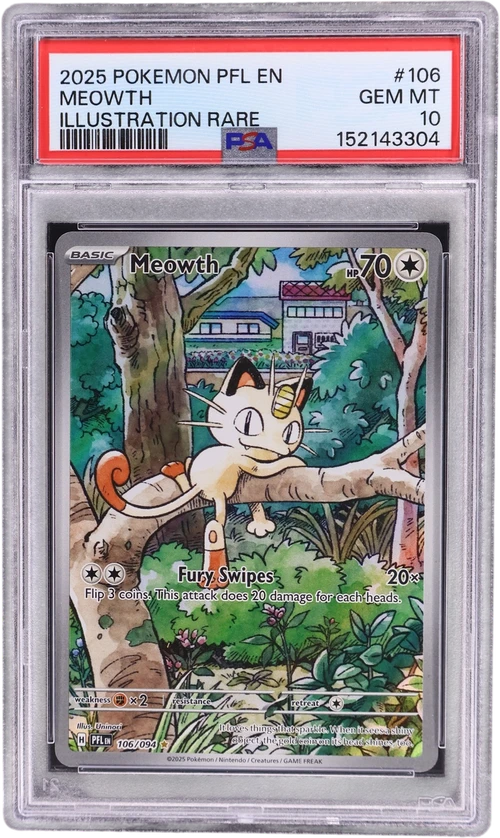 2025 Pokemon Pfl En-Phantasmal Flames #106 Meowth Illustration Rare