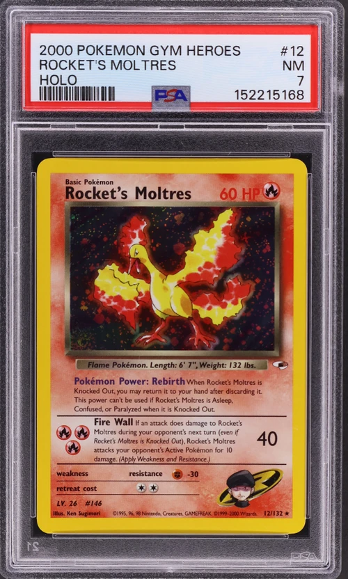 2000 Pokemon Gym Heroes #12 Rocket's Moltres Holo