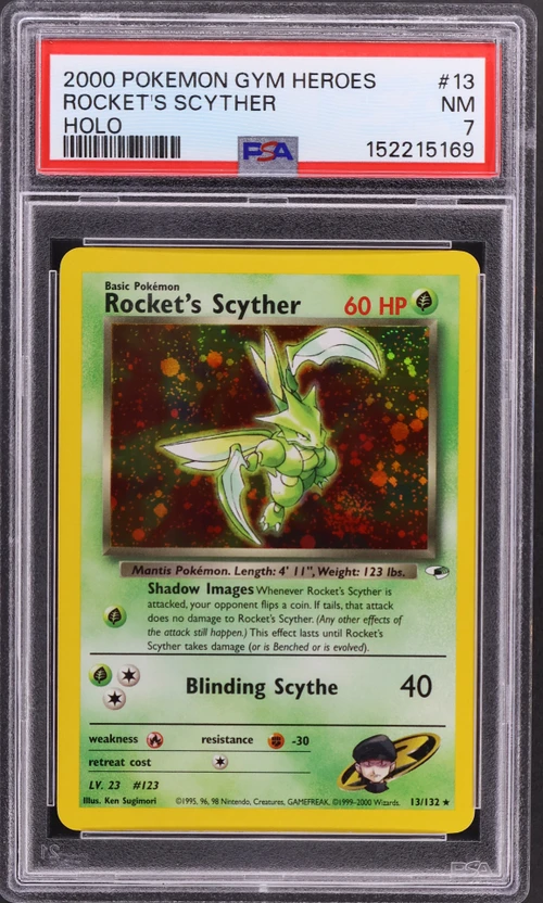 2000 Pokemon Gym Heroes #13 Rocket's Scyther Holo