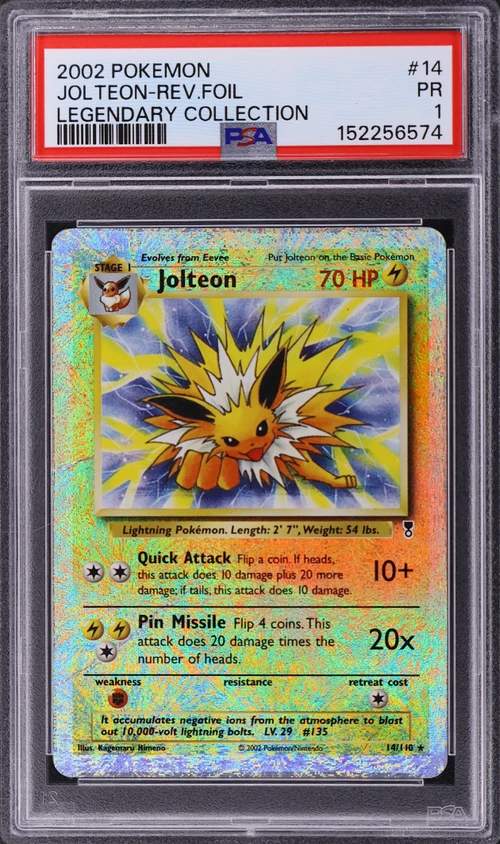 2002 Pokemon Legendary Collection #14 Jolteon-Reverse Foil