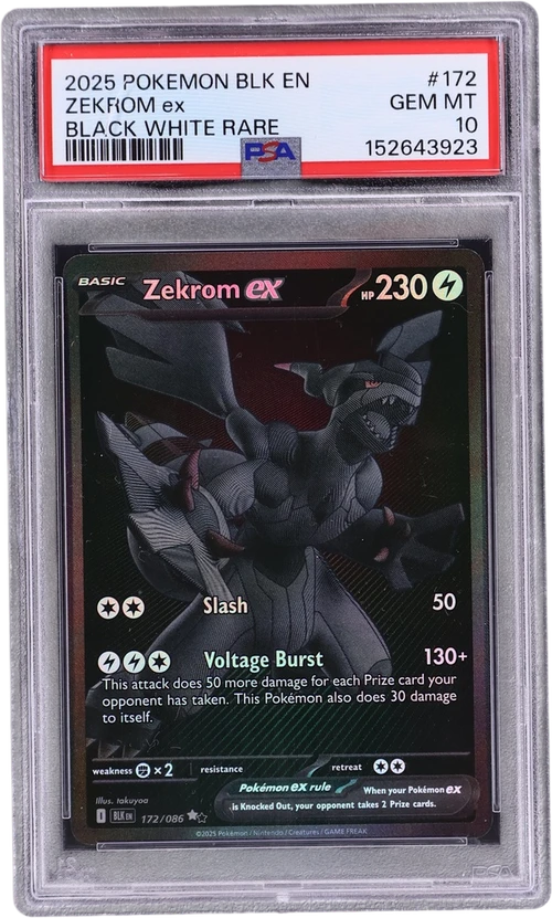 2025 Pokemon Blk En-Black Bolt #172 Zekrom Ex Black White Rare