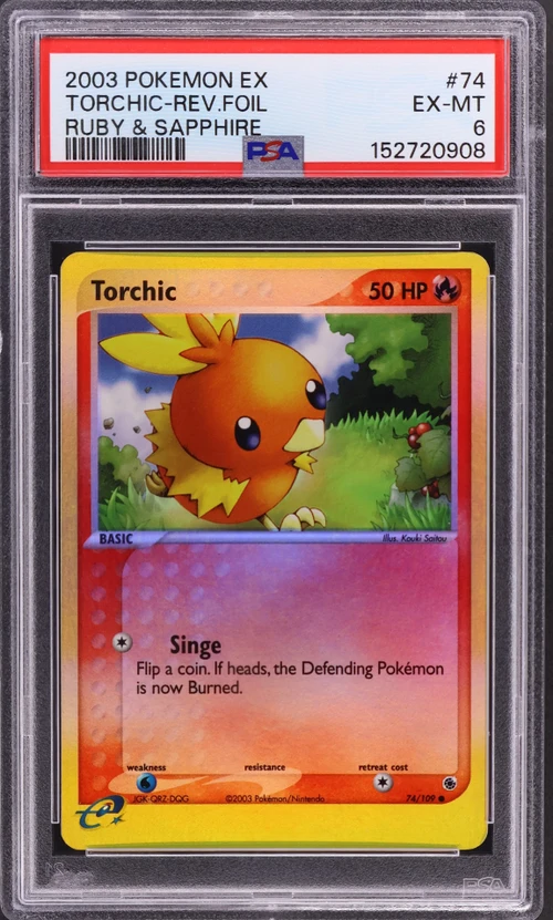 2003 Pokemon Ex Ruby & Sapphire #74 Torchic-Reverse Foil