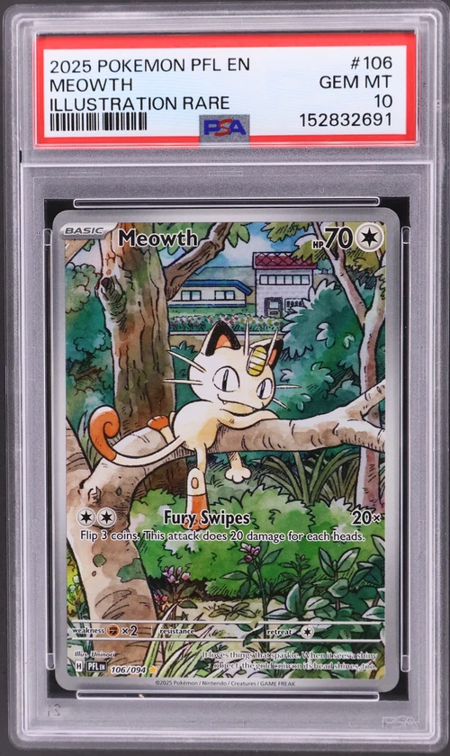 2025 Pokemon Pfl En-Phantasmal Flames #106 Meowth Illustration Rare