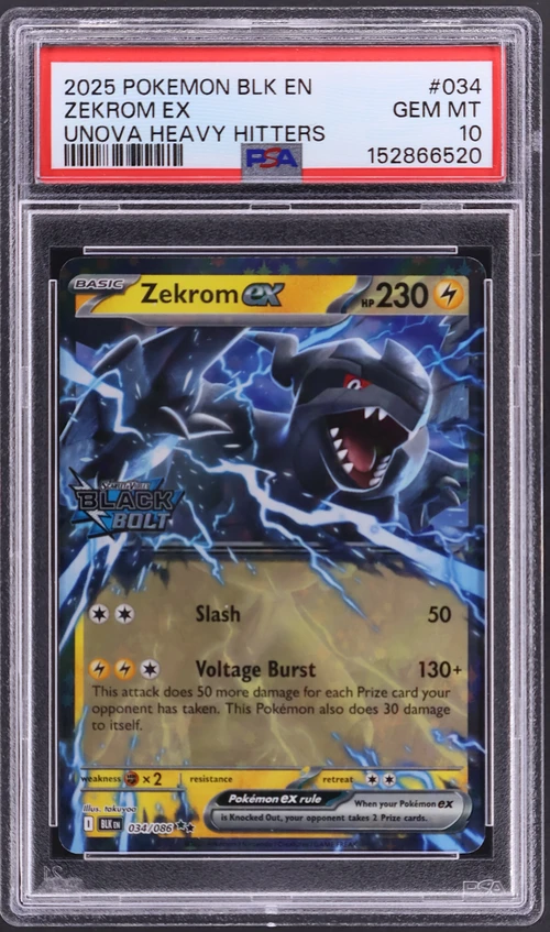 2025 Pokemon Blk En-Black Bolt #034 Zekrom Ex Unova Heavy Hitters Premium Collection