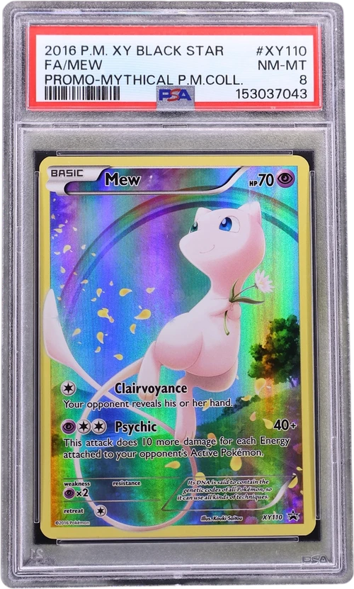 2016 Pokemon Xy Black Star Promo #XY110 Full Art / Mew Mythical Pokemon Collection