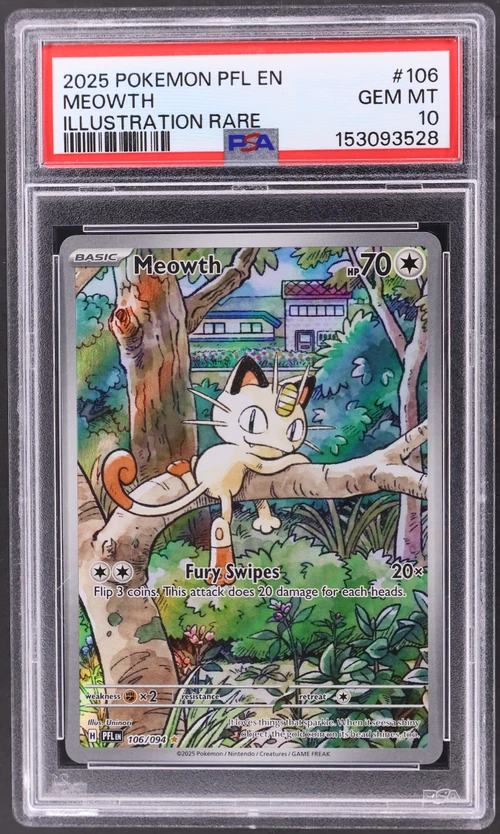 2025 Pokemon Pfl En-Phantasmal Flames #106 Meowth Illustration Rare
