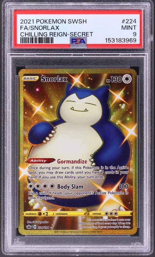 2021 Pokemon Sword & Shield Chilling Reign #224 Full Art / Snorlax Secret
