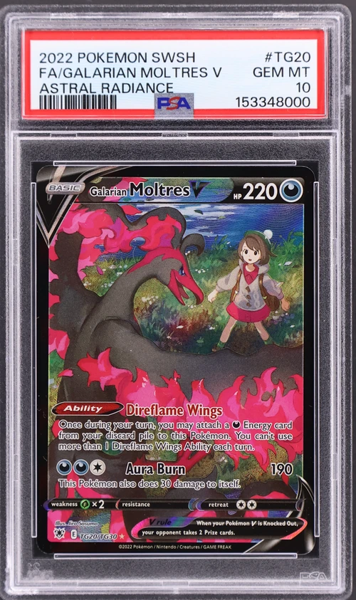 2022 Pokemon Sword & Shield Astral Radiance #TG20 Full Art / Galarian Moltres V