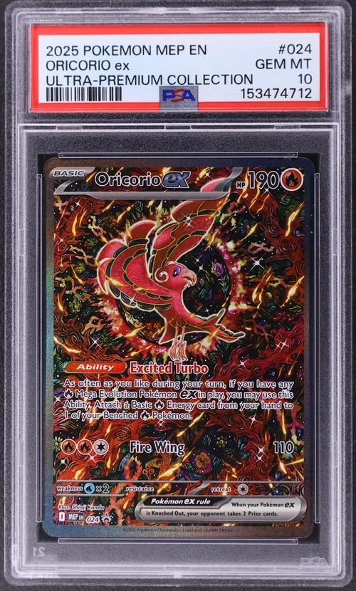2025 Pokemon Mep En-Me Black Star Promo #024 Oricorio Ex Mega Charizard X Ex Ultra-Premium Collection