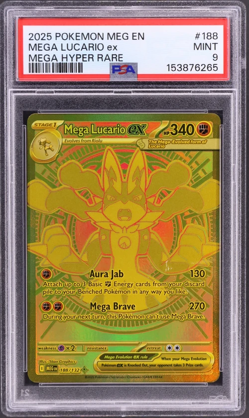 2025 Pokemon Meg En-Mega Evolution #188 Mega Lucario Ex Mega Hyper Rare