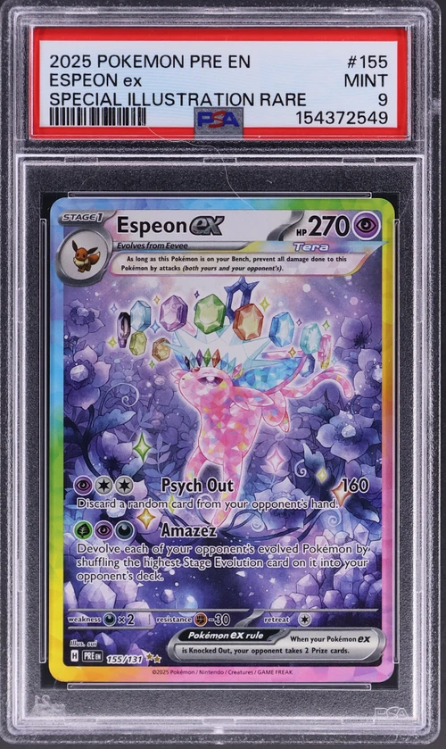 2025 Pokemon Pre En-Prismatic Evolutions #155 Espeon Ex Special Illustration Rare