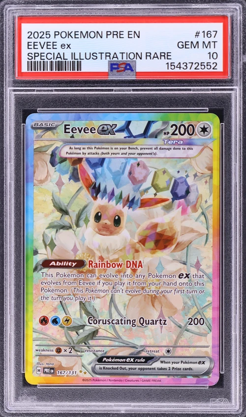 2025 Pokemon Pre En-Prismatic Evolutions #167 Eevee Ex Special Illustration Rare