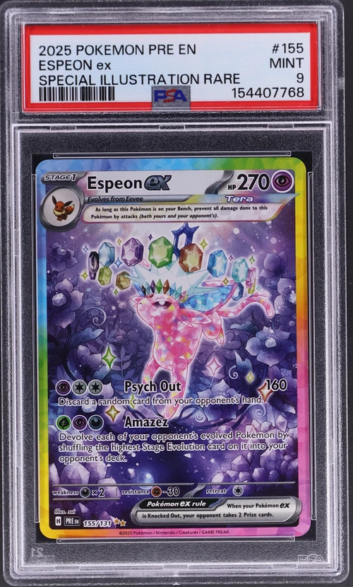 2025 Pokemon Pre En-Prismatic Evolutions #155 Espeon Ex Special Illustration Rare
