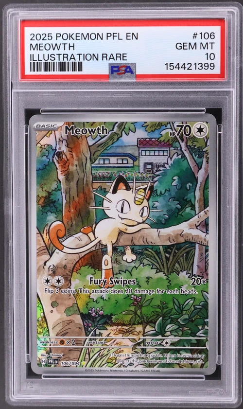 2025 Pokemon Pfl En-Phantasmal Flames #106 Meowth Illustration Rare