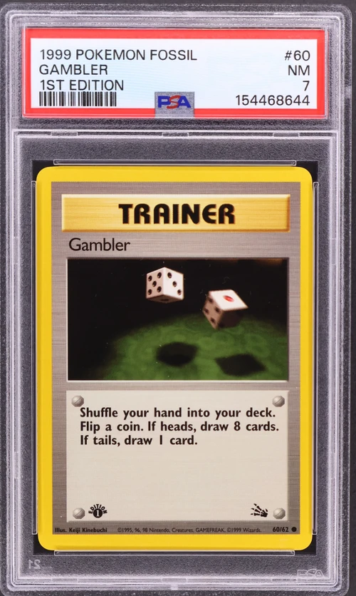 1999 Pokemon Fossil #60 Gambler 1st Edition