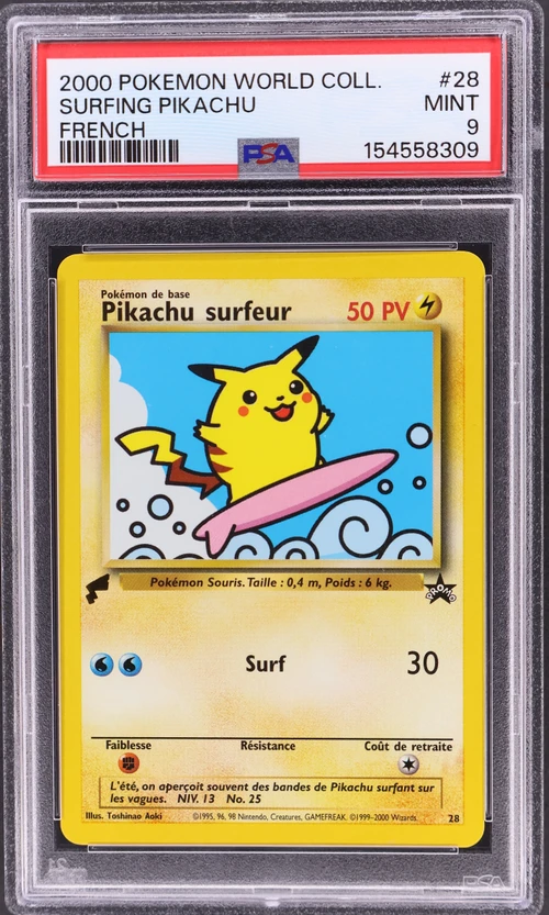 2000 Pokemon Pikachu World Collection #28 Surfing Pikachu French