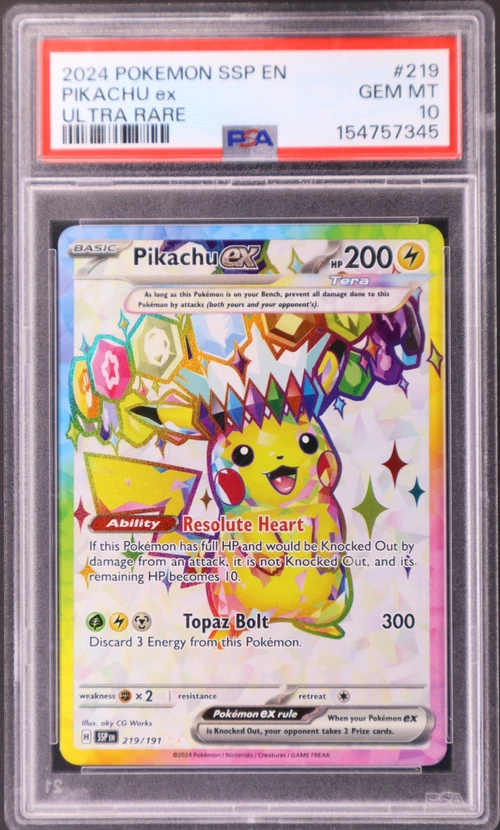 2024 Pokemon Ssp En-Surging Sparks #219 Pikachu Ex Ultra Rare
