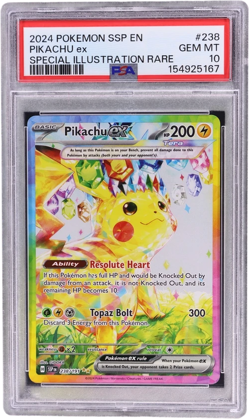 2024 Pokemon Ssp En-Surging Sparks #238 Pikachu Ex Special Illustration Rare (PSA 10)